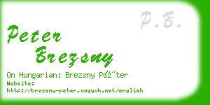 peter brezsny business card